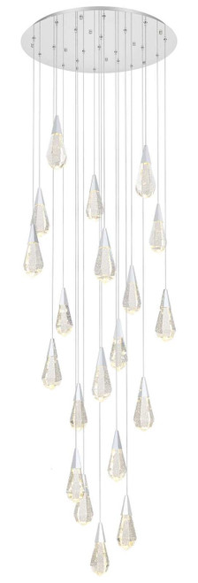 Elegant Lighting 1013G32C-02CR Amora Modern Crystal Chrome LED Multi Hanging Light Fixture 