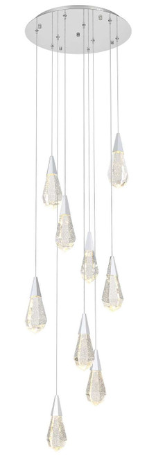 Elegant Lighting 1013D20C-02CR Amora Contemporary Crystal Chrome LED Multi Pendant Lighting Fixture 