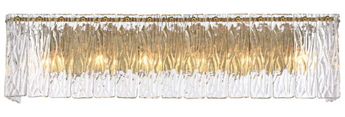 Elegant Lighting 1015W30SG-03GL Georgina Modern Satin Gold 30.5" Vanity Light 