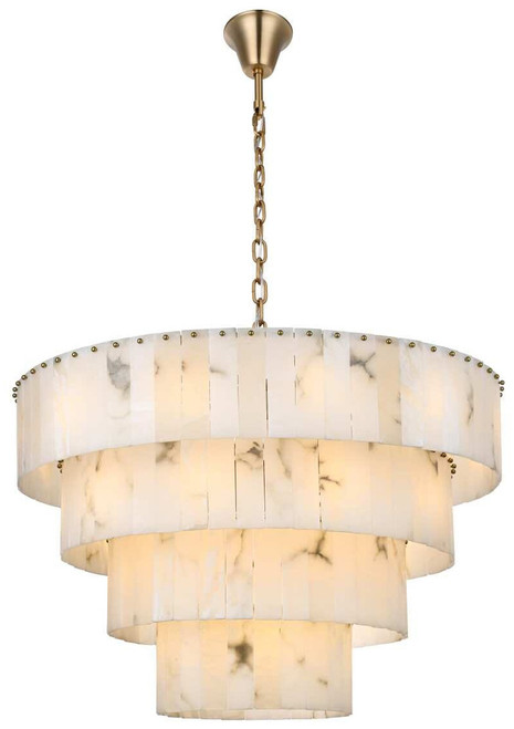 Elegant Lighting 1015D40SG-33ST Georgina Contemporary Satin Gold 40" Pendant Lighting Fixture 
