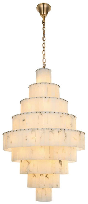 Elegant Lighting 1015G40SG-33ST Georgina Satin Gold 40" Foyer Lighting 