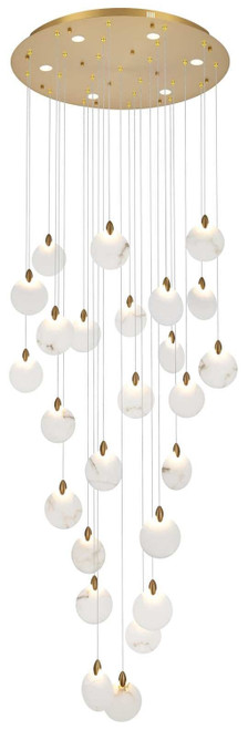 Elegant Lighting 1012G36SG-11ST Avery Contemporary Satin Gold LED Multi Pendant Light 