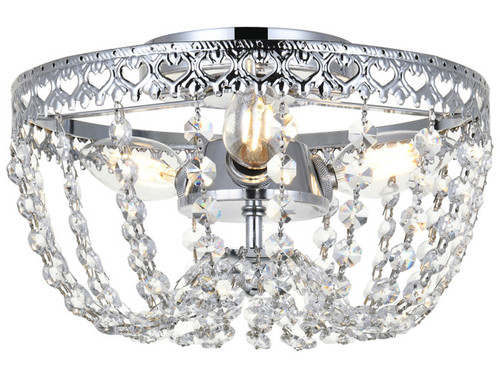 Elegant Lighting 1112F10C Kylie Crystal Traditional Chrome 10" Flush Mount Light Fixture 