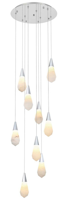 Elegant Lighting 1013D20C-22ST Amora Contemporary Crystal Chrome LED Multi Hanging Lamp 