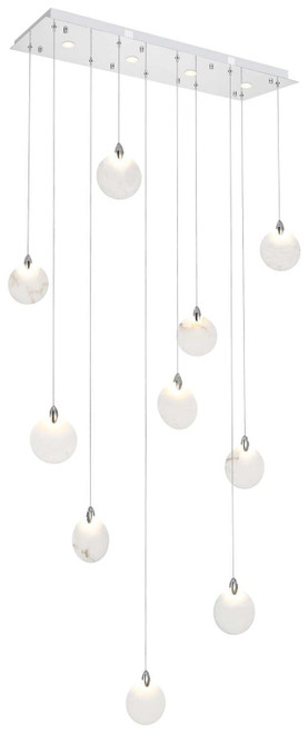 Elegant Lighting 1012D42C-11ST Avery Contemporary Chrome LED Multi Pendant Lighting 