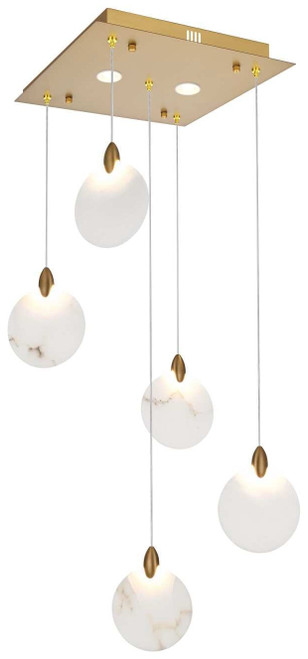 Elegant Lighting 1012S16SG-11ST Avery Contemporary Satin Gold LED Multi Lighting Pendant 