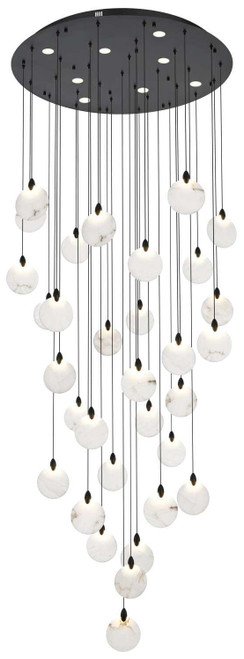 Elegant Lighting 1012G42BK-11ST Avery Contemporary Black LED Multi Lighting Pendant 
