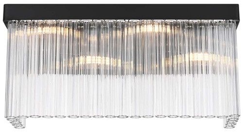 Elegant Lighting 1070W19BK Harlow Modern Crystal Black 4-Light Bathroom Light 