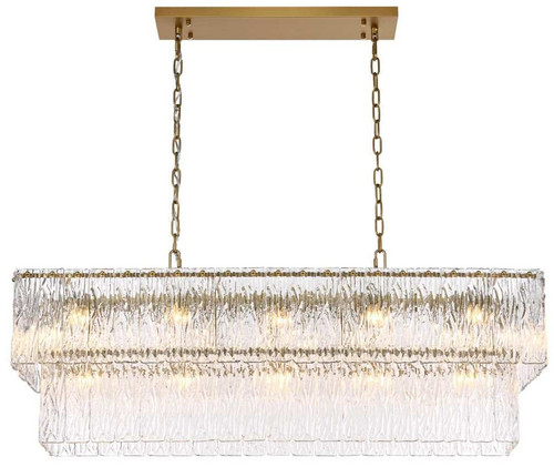 Elegant Lighting 1015D42SG-03GL Georgina Satin Gold Island Light Fixture 
