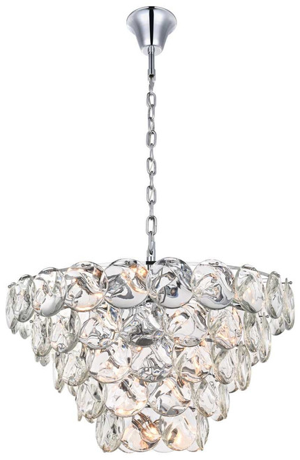 Elegant Lighting 1010G36C-01CR Charlotte Contemporary Crystal Chrome 36.5" Hanging Light Fixture 