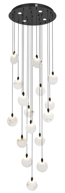 Elegant Lighting 1012D28BK-11ST Avery Modern Black LED Multi Drop Lighting Fixture 