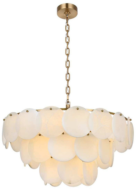 Elegant Lighting 1010D28SG-11ST Charlotte Contemporary Satin Gold 28" Hanging Light 