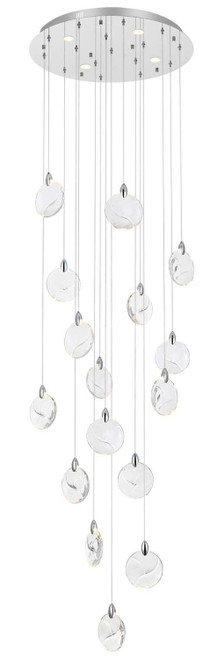 Elegant Lighting 1012D28C-01CR Avery Contemporary Crystal Chrome LED Multi Drop Lighting Fixture 