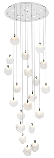 Elegant Lighting 1012G32C-11ST Avery Contemporary Chrome LED Multi Drop Ceiling Light Fixture 