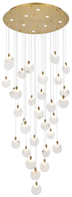 Elegant Lighting 1012G42SG-11ST Avery Modern Satin Gold LED Multi Lighting Pendant 