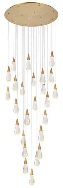 Elegant Lighting 1013G36SG-02CR Amora Contemporary Crystal Satin Gold LED Multi Drop Lighting 