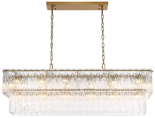 Elegant Lighting 1015D48SG-03GL Georgina Satin Gold Kitchen Island Lighting 