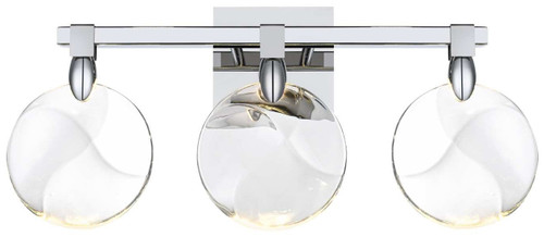 Elegant Lighting 1012W22C-01CR Avery Contemporary Crystal Chrome LED 3-Light Bath Sconce 