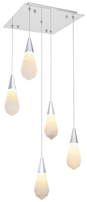 Elegant Lighting 1013S16C-22ST Amora Contemporary Crystal Chrome LED Multi Lighting Pendant 