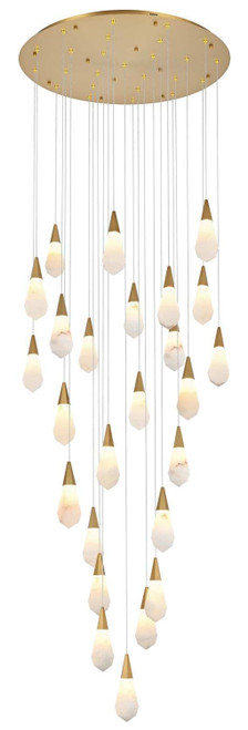 Elegant Lighting 1013G36SG-22ST Amora Modern Crystal Satin Gold LED Multi Pendant Light 