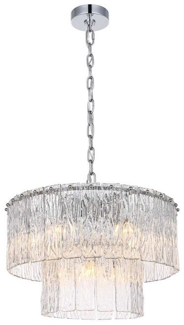 Elegant Lighting 1015D20C-03GL Georgina Modern Chrome 20" Drum Drop Ceiling Light Fixture 
