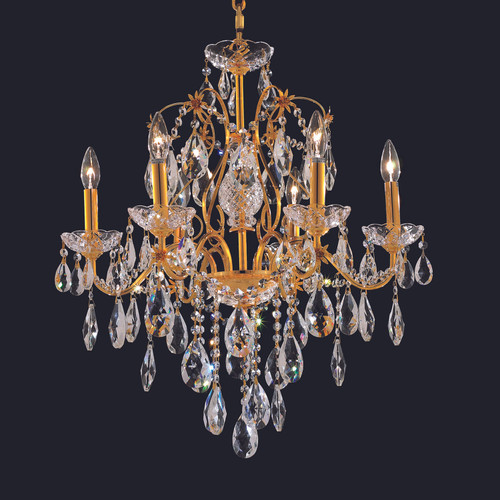 Elegant Lighting 2016D24G/RC St. Francis Crystal Traditional Gold Chandelier Lamp 