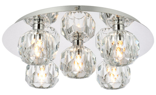 Elegant Lighting 3509F16C Graham Modern Crystal Chrome 16" Flush Mount Light Fixture 