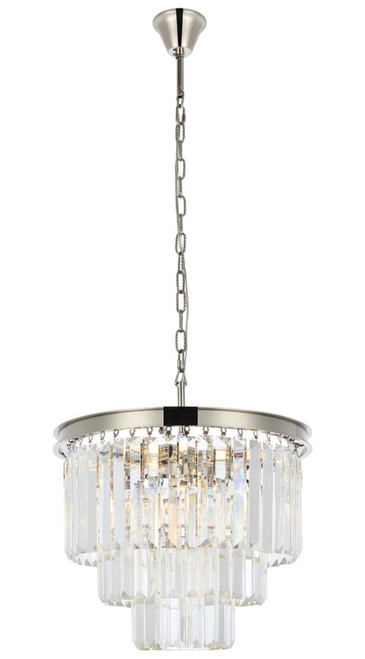 Elegant Lighting 1231D20PN/RC Sydney Crystal Polished Nickel 20" Drum Lighting Pendant 