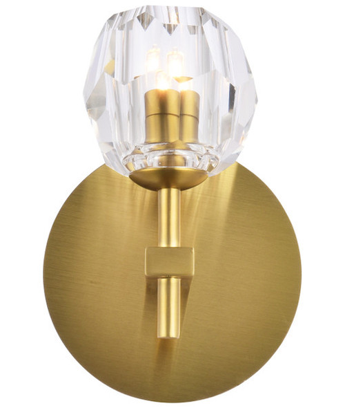 Elegant Lighting 3505W6G Eren Contemporary Crystal Gold Wall Sconce Light 