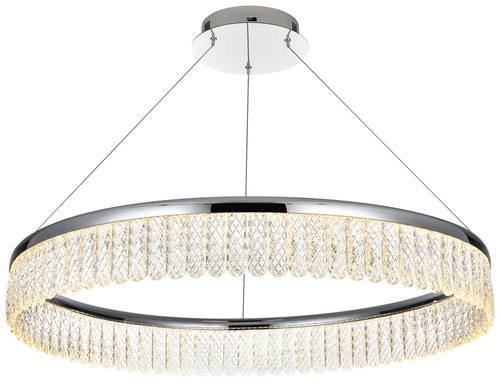 Elegant Lighting 2060D32C Rune Modern Crystal Chrome LED Hanging Light 