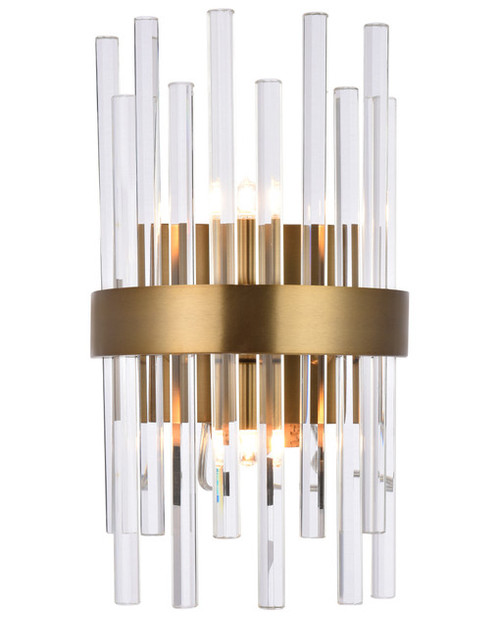 Elegant Lighting 3000W8G Dallas Modern Crystal Gold Wall Sconce 