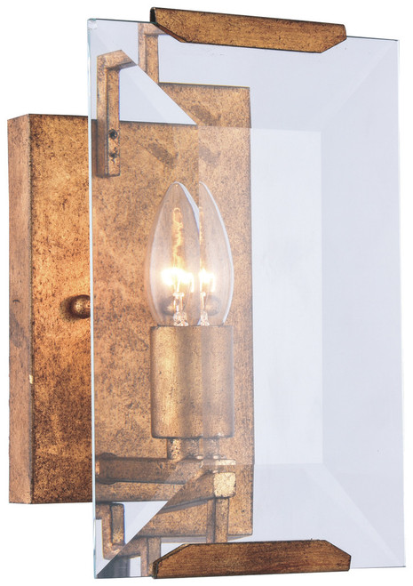 Elegant Lighting 1212W6GI Monaco Modern Crystal Golden Iron Lighting Sconce 