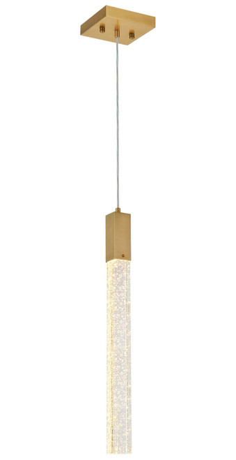 Elegant Lighting 2066D5SG Weston Modern Crystal Satin Gold Mini Drop Ceiling Light Fixture 