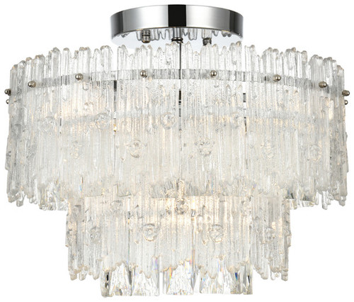 Elegant Lighting 1780F15C Emilia Modern Crystal Chrome 15" Flush Mount Lighting Fixture 