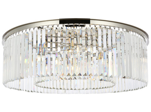 Elegant Lighting 1238F43PN/RC Sydney Crystal Polished Nickel 43.5" Ceiling Lighting Fixture 