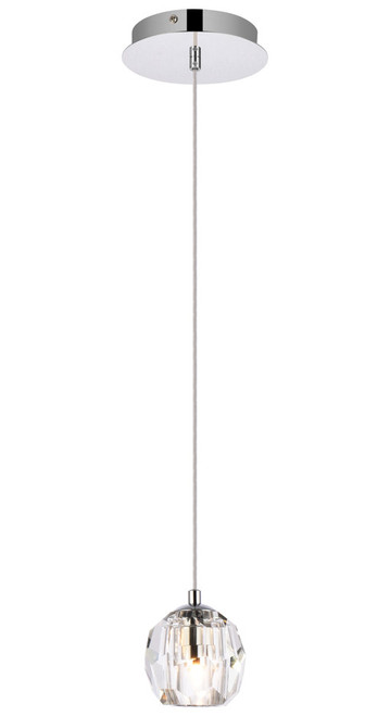Elegant Lighting 3505D6C Eren Contemporary Crystal Chrome Mini Hanging Pendant Lighting 