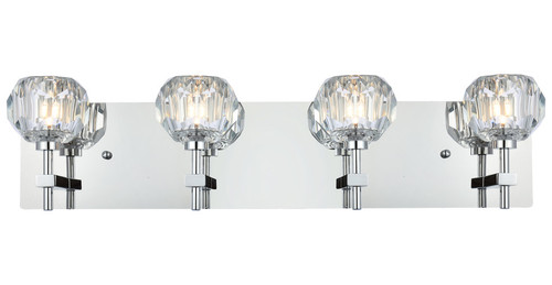 Elegant Lighting 3509W25C Graham Contemporary Crystal Chrome 4-Light Bathroom Vanity Lighting 