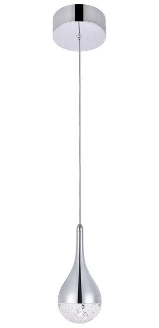 Elegant Lighting 3801D4C Amherst Modern Crystal Chrome LED Mini Drop Lighting Fixture 