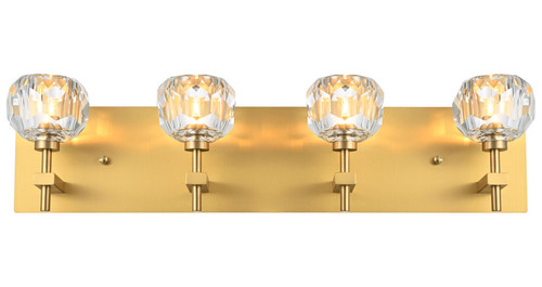 Elegant Lighting 3509W25G Graham Modern Crystal Gold 4-Light Bathroom Sconce 
