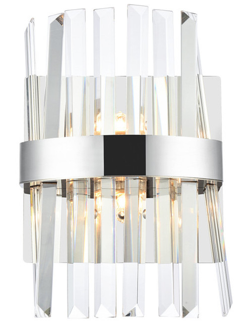 Elegant Lighting 6200W8C Serephina Contemporary Crystal Chrome Light Sconce 
