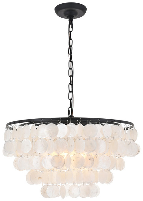 Elegant Lighting LD5050D20BK Selene Nautical Black 20" Pendant Lamp 