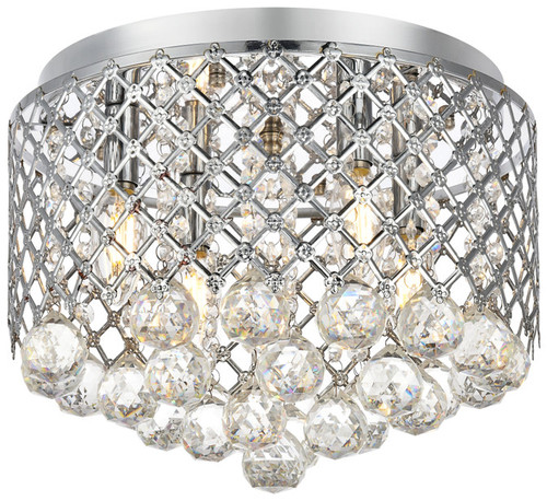 Elegant Lighting LD5010F13C Tully Crystal Chrome Overhead Lighting Fixture 