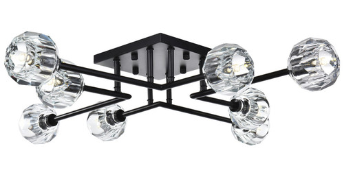 Elegant Lighting 3505F31BK Eren Modern Crystal Black Ceiling Light 