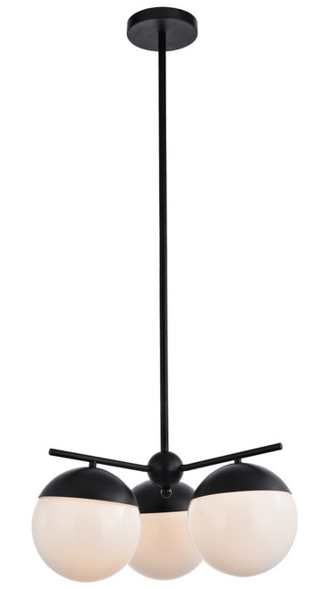 Elegant Lighting LD6128BK Eclipse Contemporary Black Drop Lighting Fixture 
