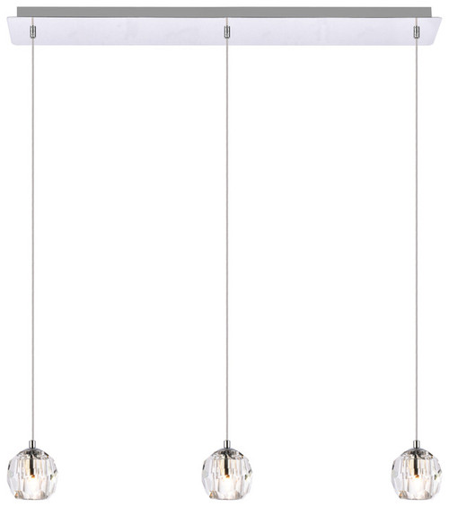Elegant Lighting 3505D28C Eren Contemporary Crystal Chrome Multi Drop Lighting 