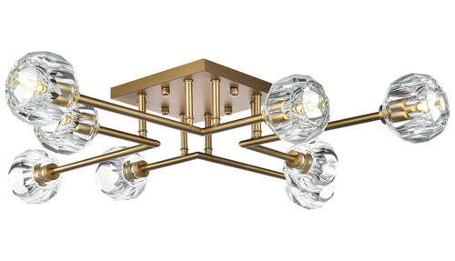 Elegant Lighting 3505F31SG Eren Contemporary Crystal Satin Gold Ceiling Lighting 