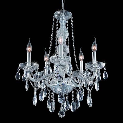 Elegant Lighting 7955D21C/RC Verona Crystal Traditional Chrome Mini Ceiling Chandelier 