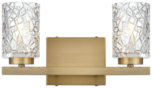 Elegant Lighting LD7026W14SG Cassie Modern Satin Gold 2-Light Bathroom Vanity Lighting 