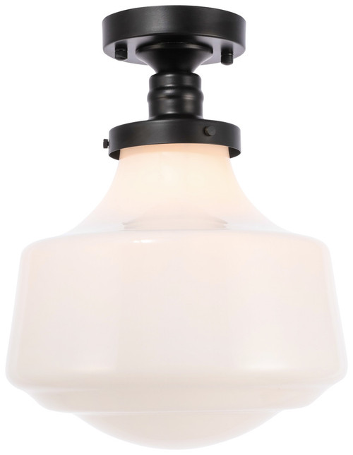 Elegant Lighting LD6243BK Lyle Vintage Black 11" Flush Ceiling Light Fixture 