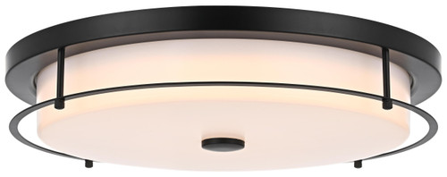 Elegant Lighting LD304F20BK Kolson Modern Black LED 20" Flush Mount Lighting 